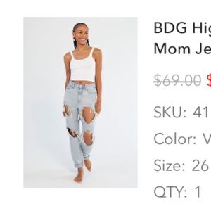 BDG UO high waisted mom jean distressed